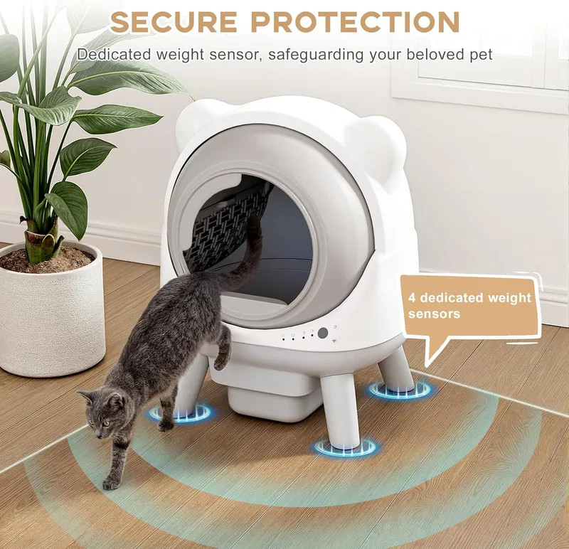 Greesum Smart Self-Cleaning Litter Box with App Control and Safety Sensor